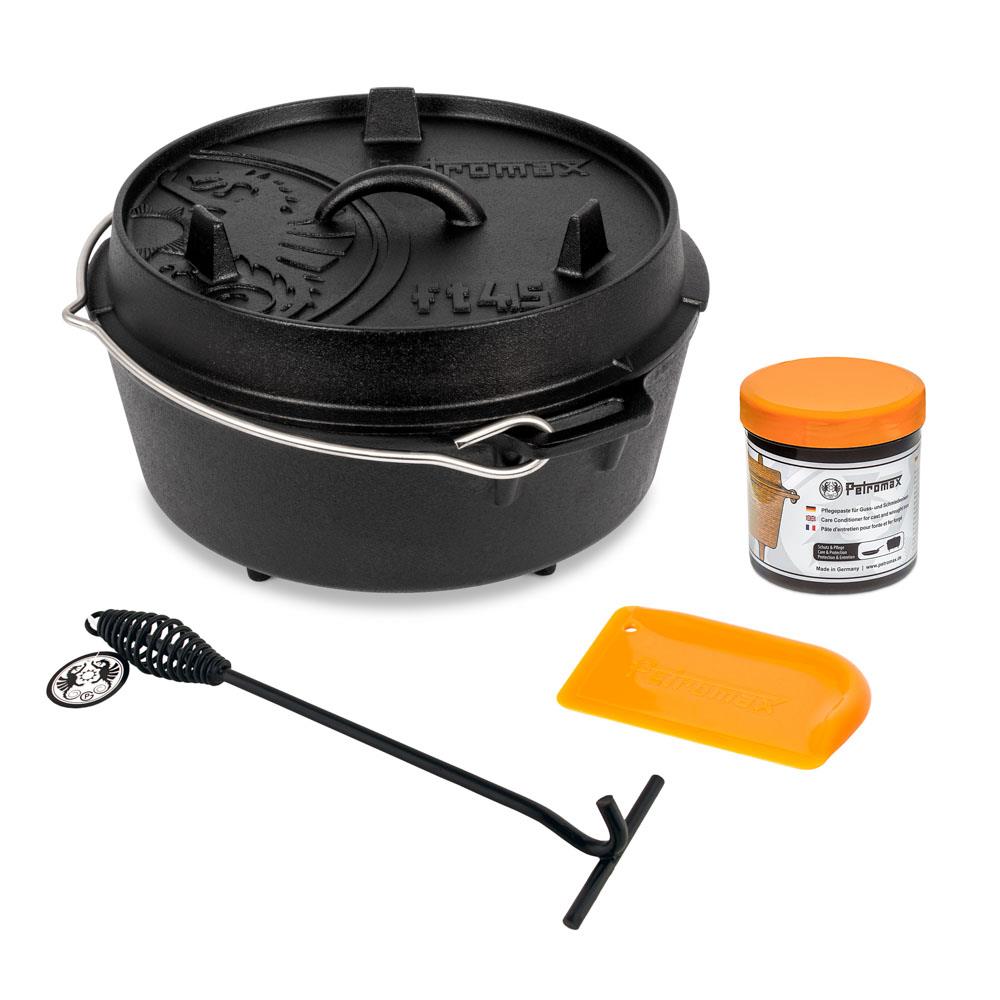 Petromax Feuertopf ft4.5 Einsteiger-Set mit Deckelheber und Pflegeset