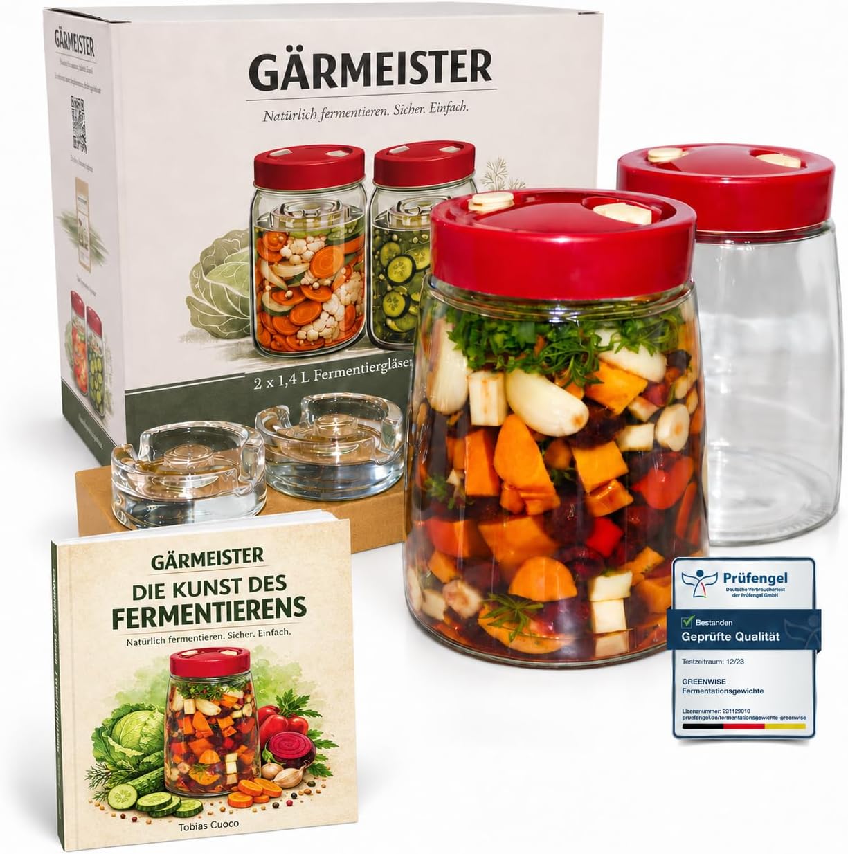 GÄRMEISTER Fermentierglas Set mit Gärventil