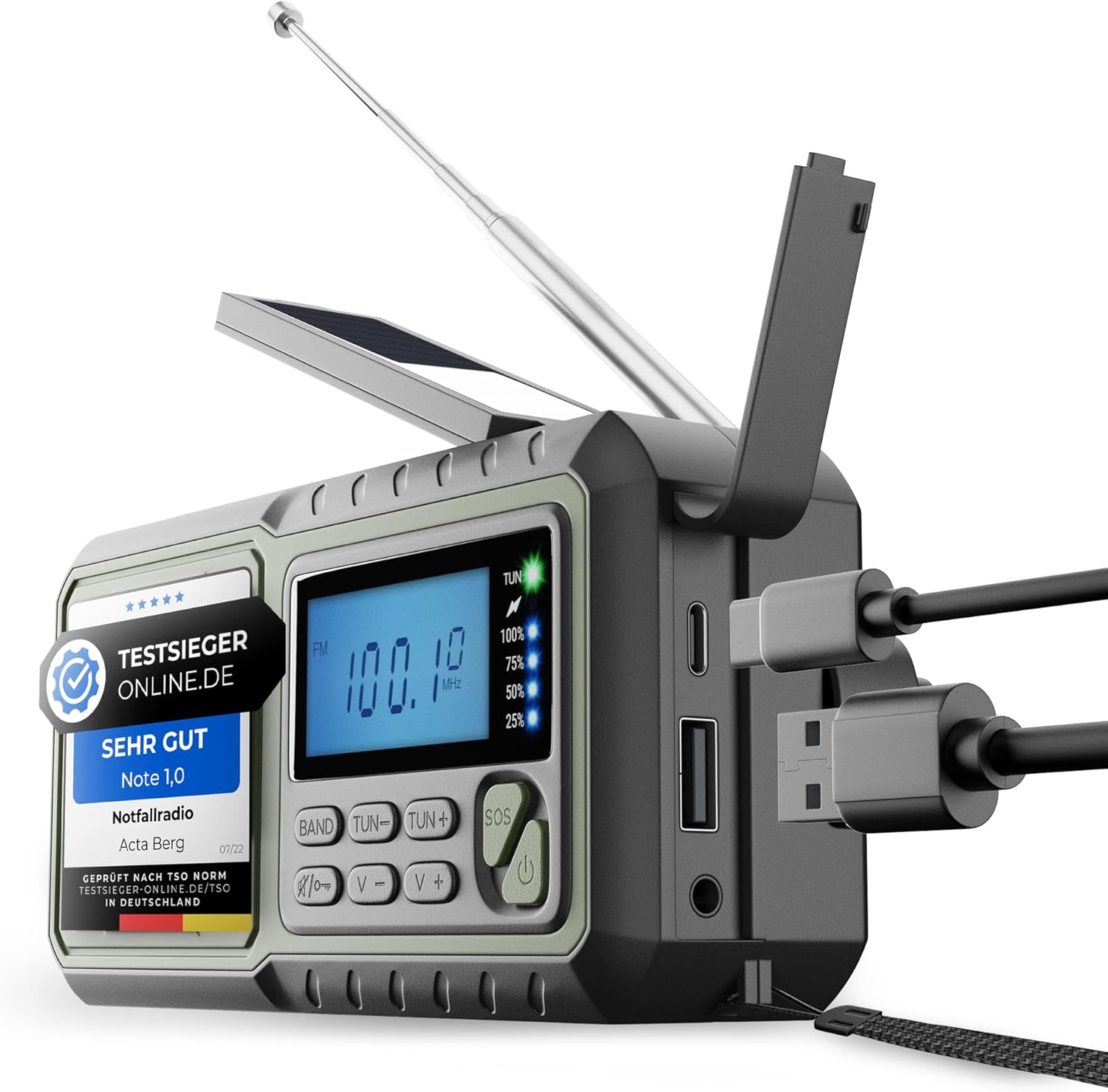 Acta Berg Kurbelradio mit 5.000 mAh Akku